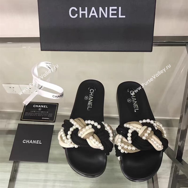 Chanel lambskin flat tri Sandals apricot shoes 3924