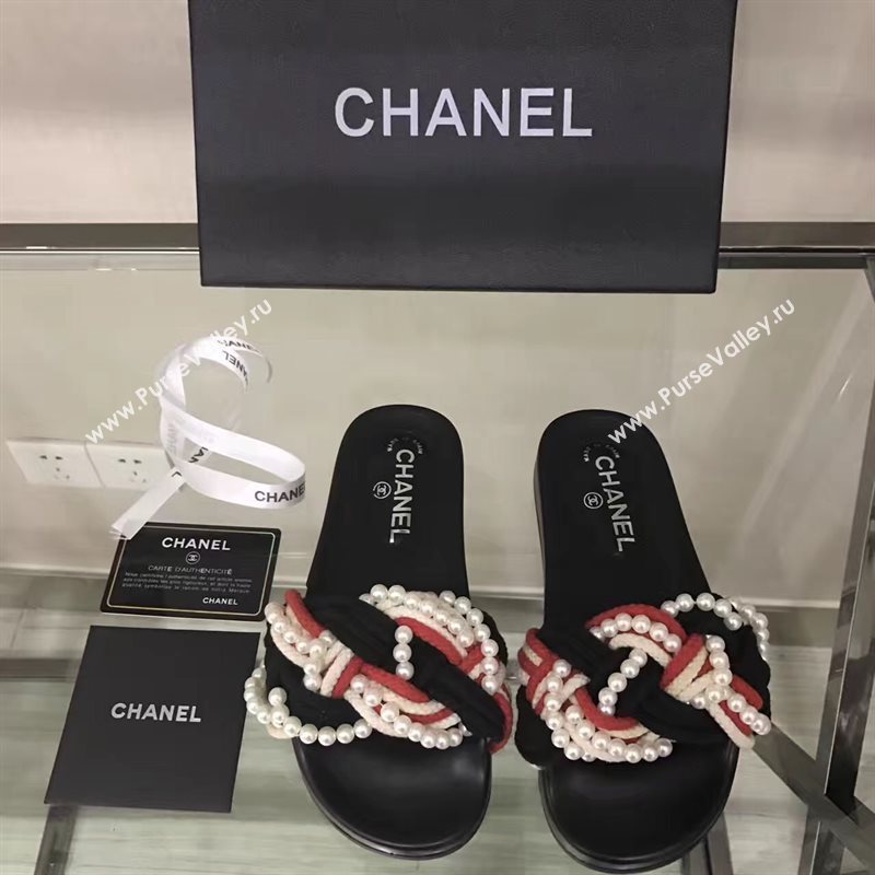 Chanel lambskin flat tri Sandals red shoes 3926