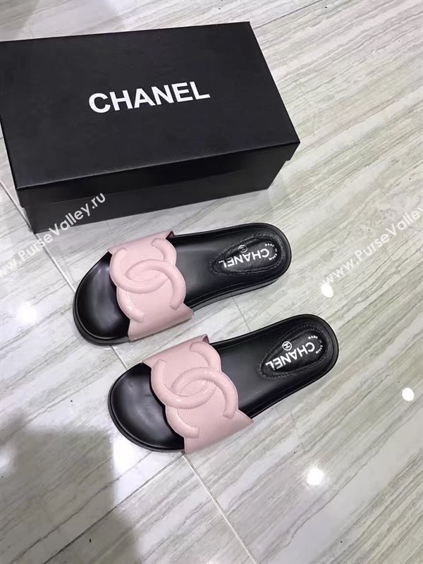 Chanel lambskin flat Sandals tri shoes 3927