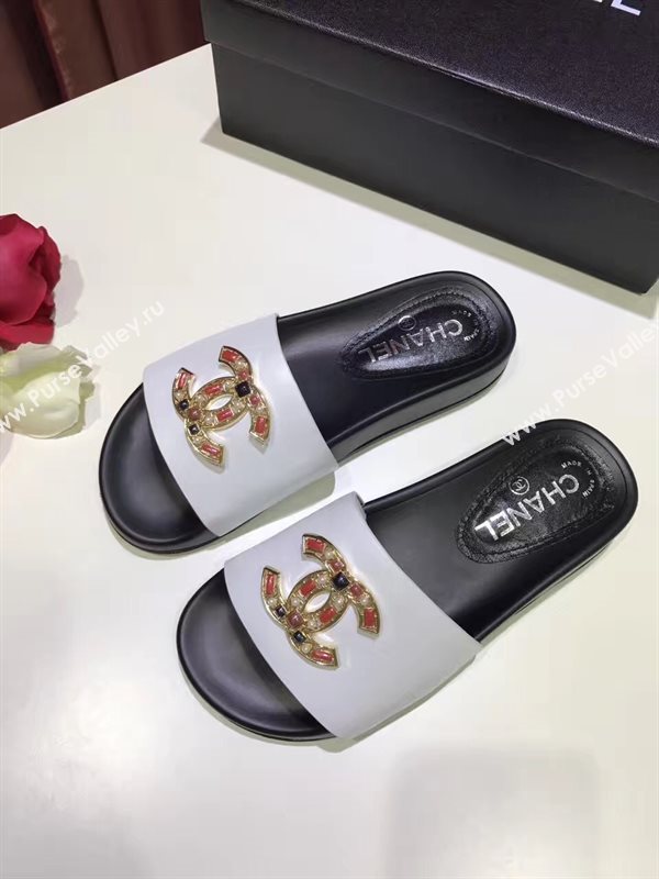 Chanel lambskin flat Sandals tri shoes 3928