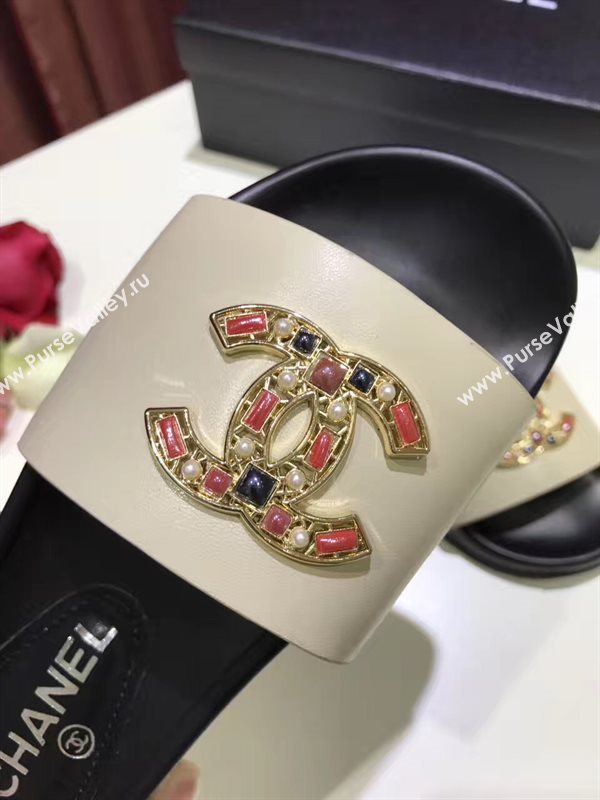 Chanel lambskin flat Sandals tri shoes 3928