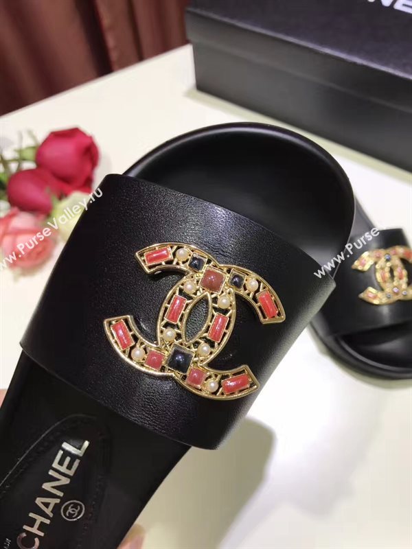 Chanel lambskin flat Sandals tri shoes 3928