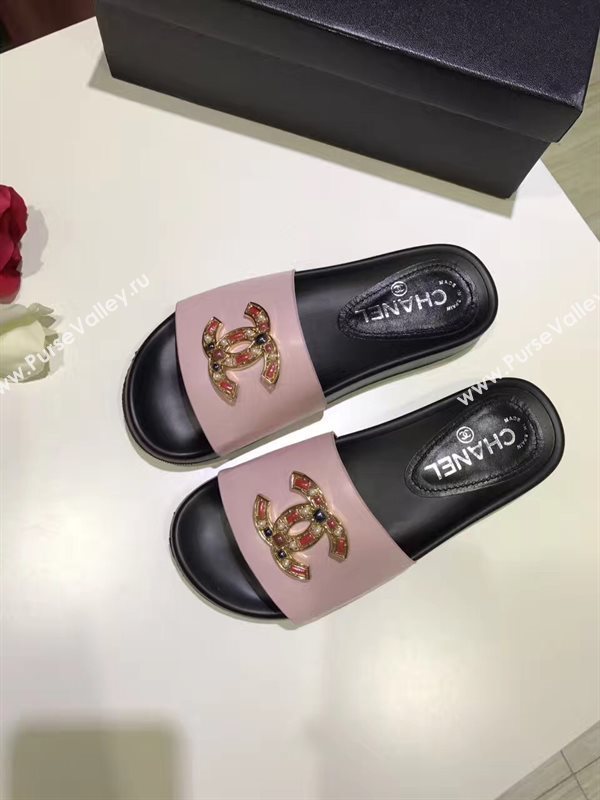 Chanel lambskin flat Sandals tri shoes 3928