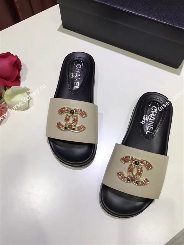 Chanel lambskin flat Sandals tri shoes 3928