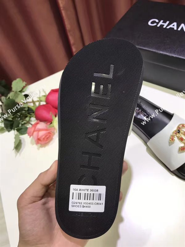 Chanel lambskin flat Sandals tri shoes 3928