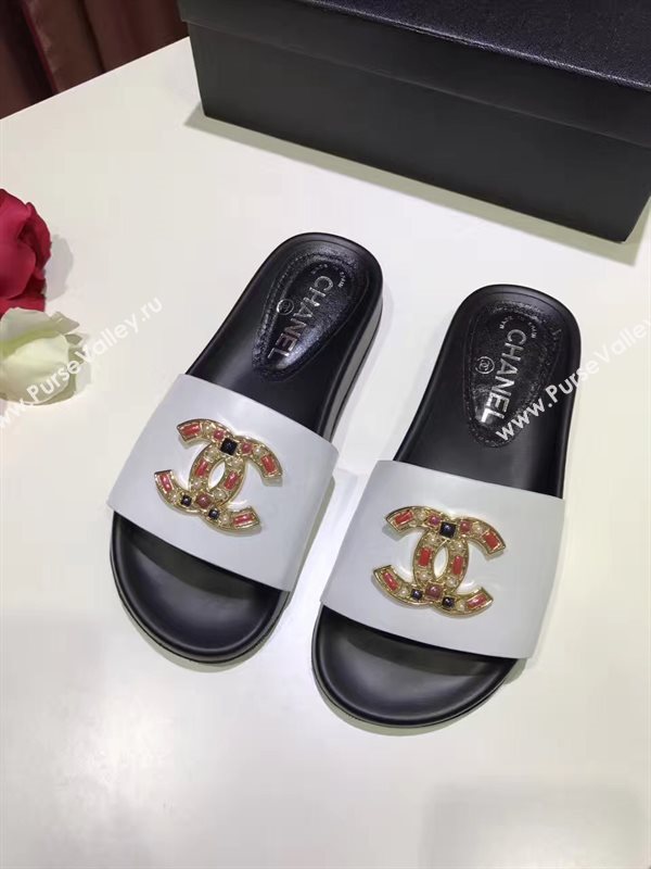 Chanel lambskin flat Sandals tri shoes 3928