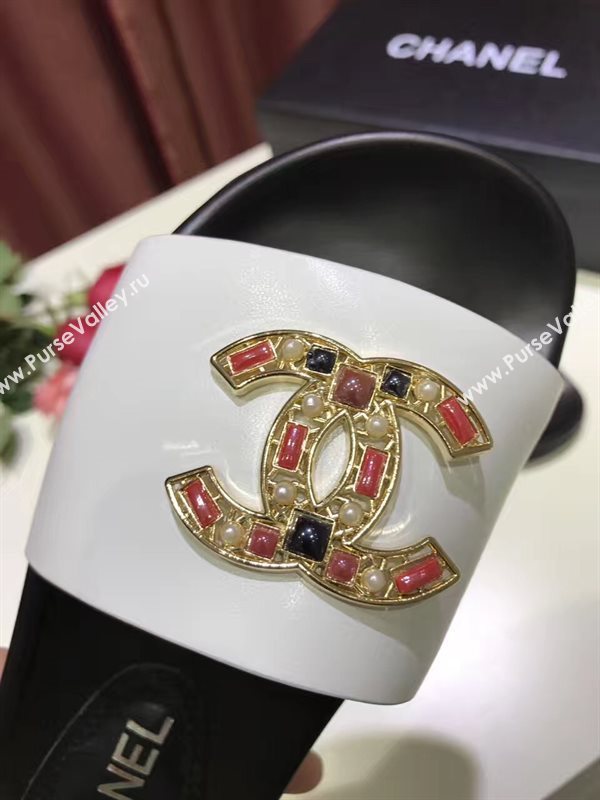 Chanel lambskin flat Sandals tri shoes 3928