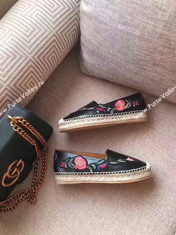 Chanel lambskin black flat shoes 3929