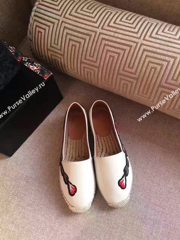 Chanel lambskin white flat shoes 3930