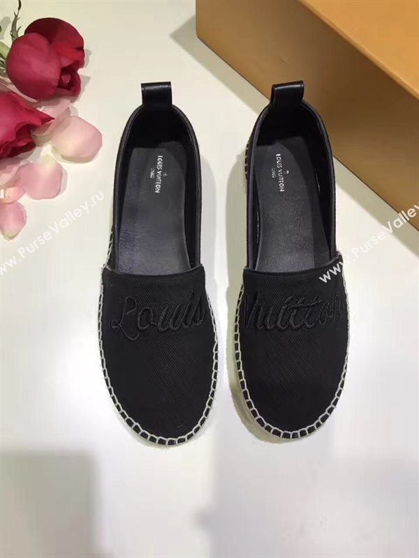 LOUIS VUITTON LV black flat shoes 3936
