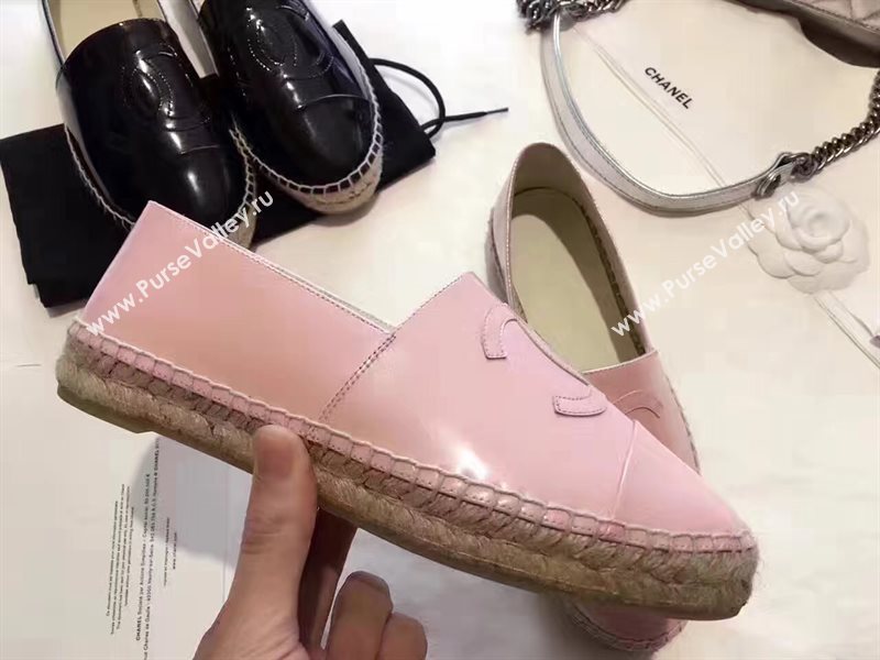 Chanel paint lambskin pink flat shoes 3939