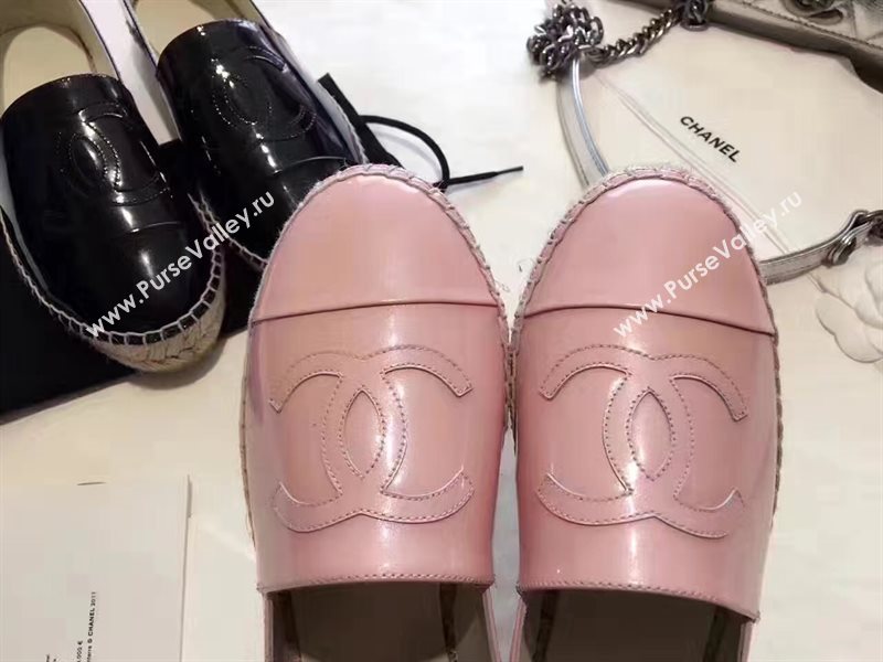 Chanel paint lambskin pink flat shoes 3939