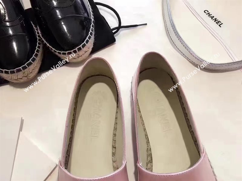 Chanel paint lambskin pink flat shoes 3939