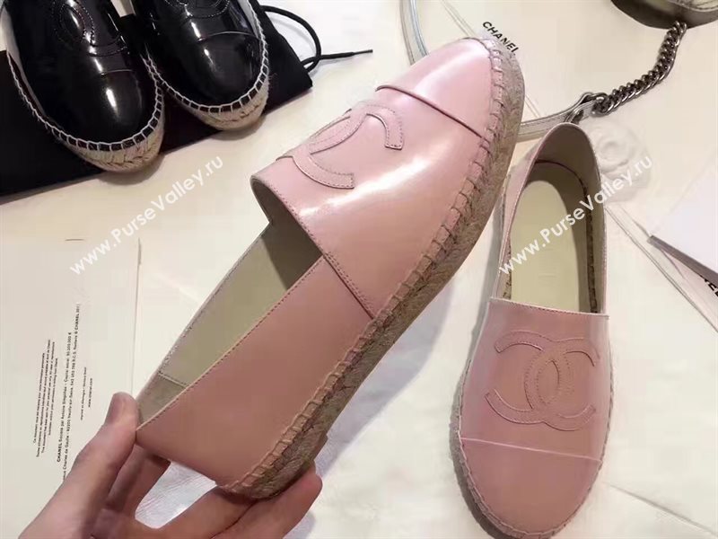 Chanel paint lambskin pink flat shoes 3939