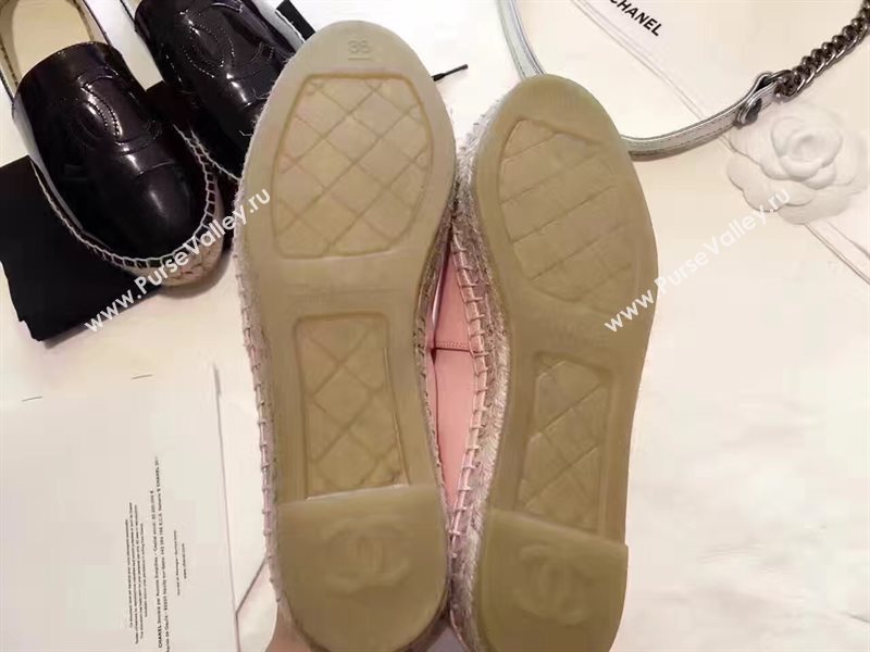 Chanel paint lambskin pink flat shoes 3939