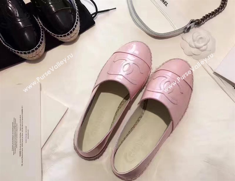 Chanel paint lambskin pink flat shoes 3939