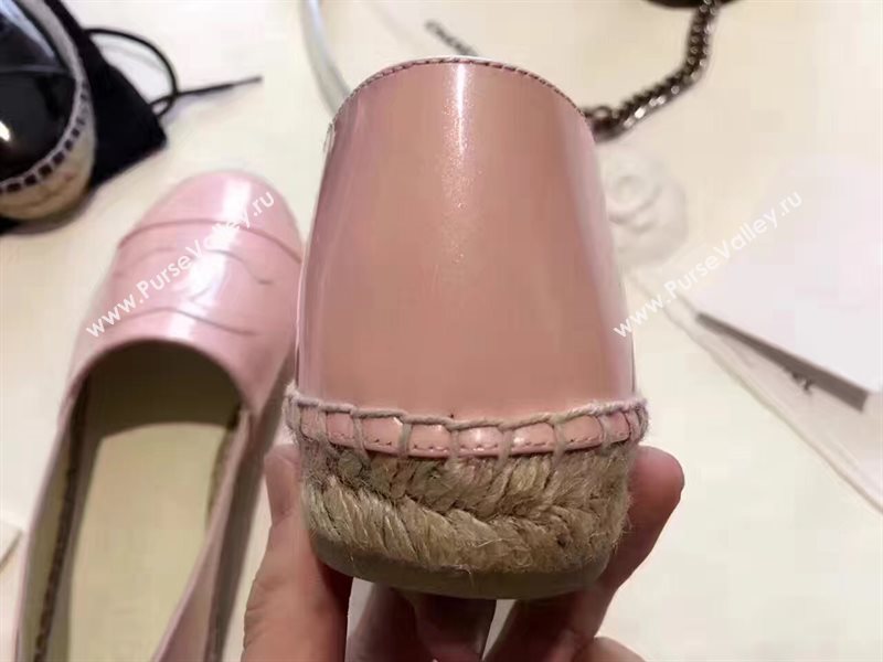 Chanel paint lambskin pink flat shoes 3939