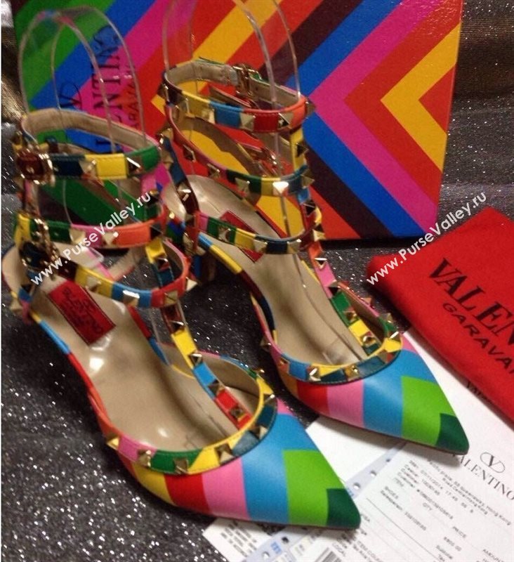 Valentino sandals heels rainbow stud shoes 4040