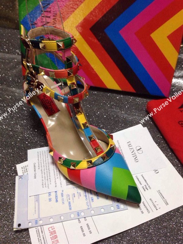 Valentino sandals heels rainbow stud shoes 4040