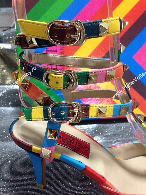 Valentino sandals heels rainbow stud shoes 4040