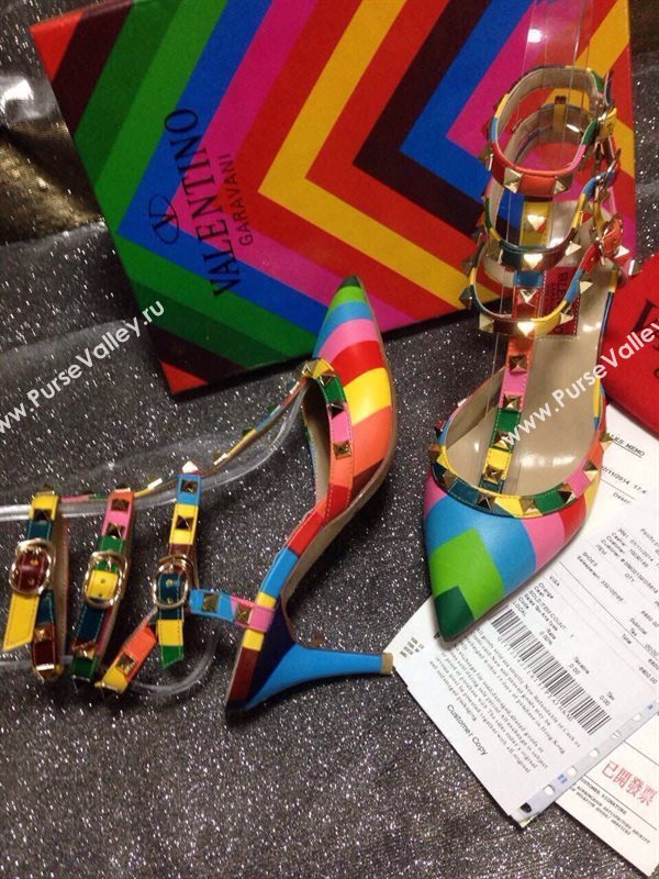 Valentino sandals heels rainbow stud shoes 4040