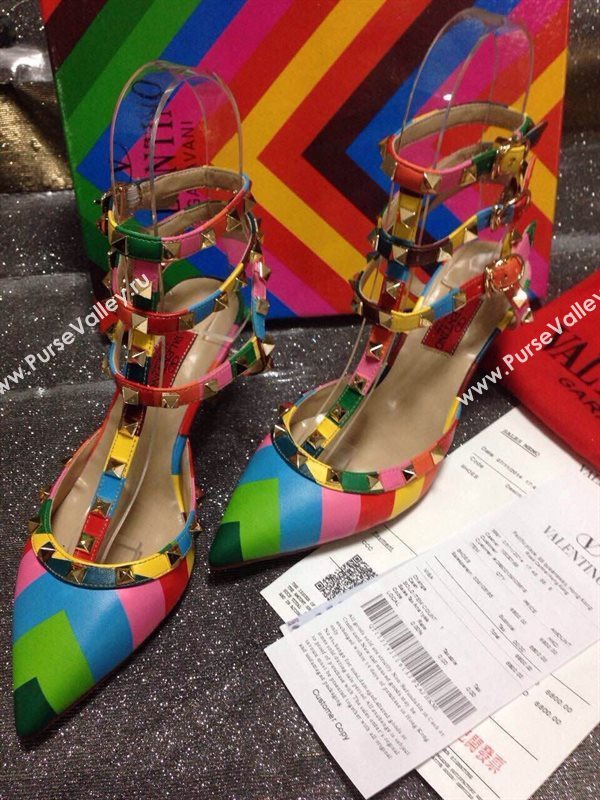 Valentino sandals heels rainbow stud shoes 4040