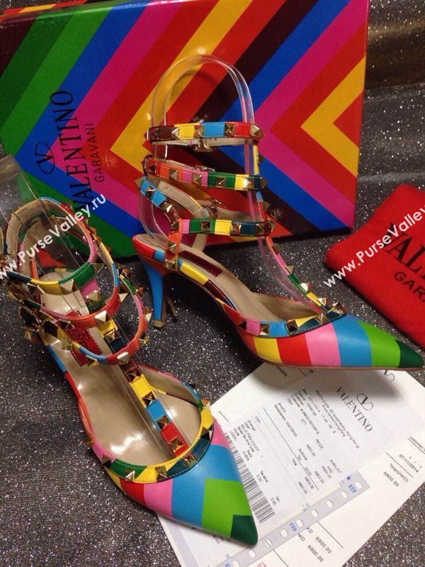 Valentino sandals heels rainbow stud shoes 4040