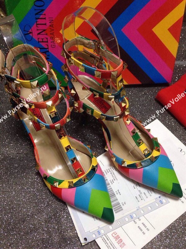 Valentino sandals heels rainbow stud shoes 4040