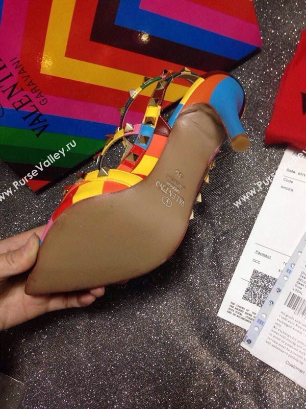 Valentino rainbow sandals stud heels shoes 4041