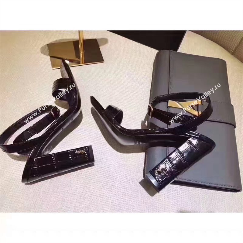 YSL heels black sandals shoes 4047