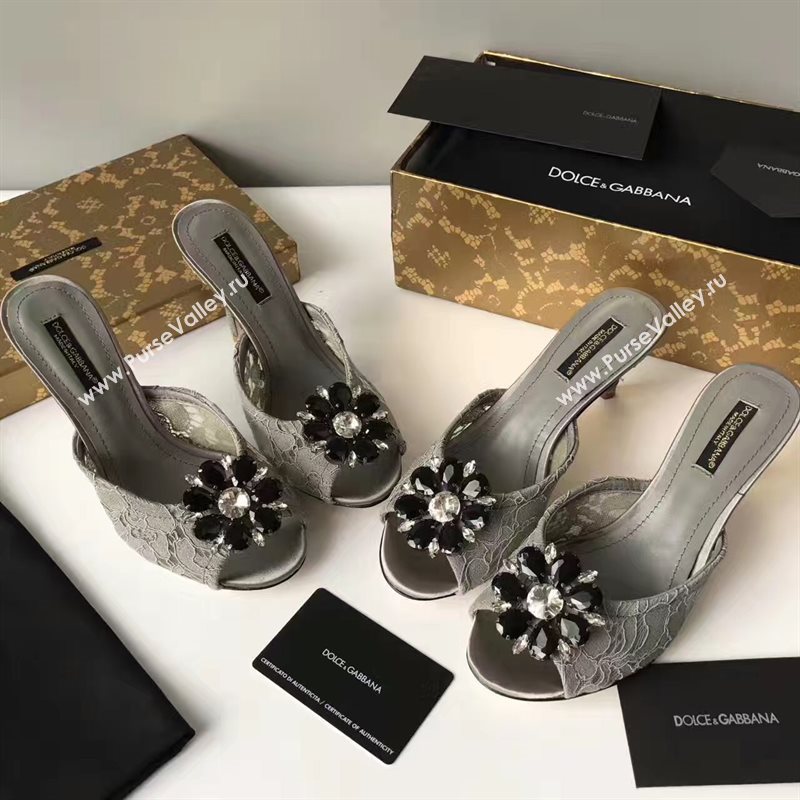 Dolce Gabbana D&G heels gray shoes 4051