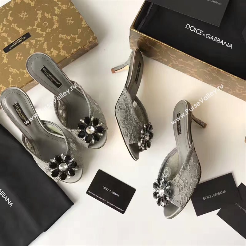 Dolce Gabbana D&G heels gray shoes 4051