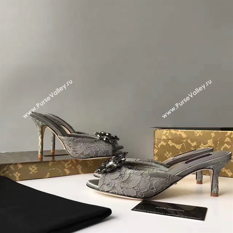 Dolce Gabbana D&G heels gray shoes 4051