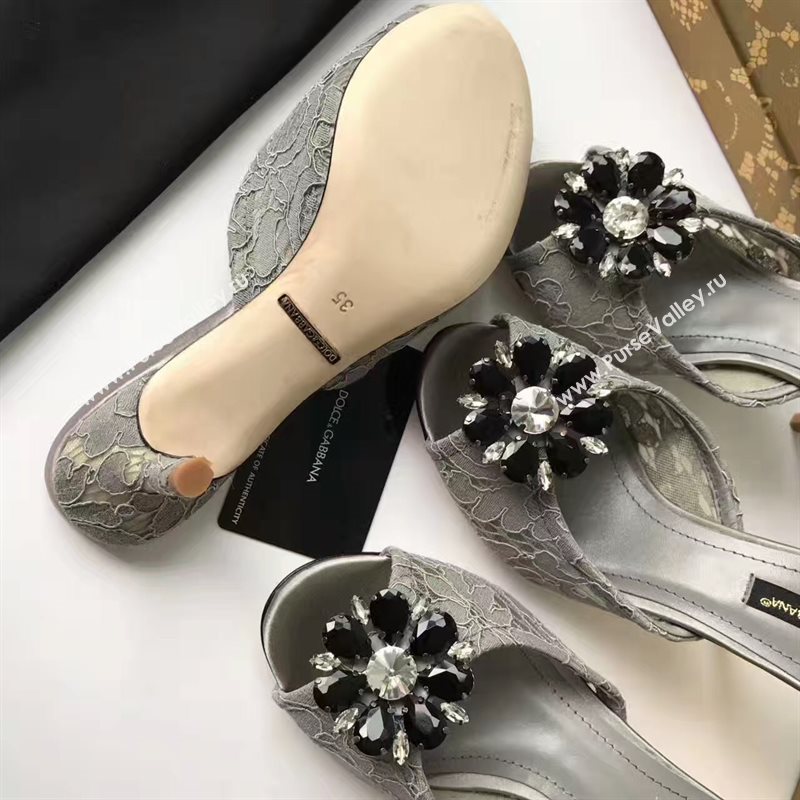 Dolce Gabbana D&G heels gray shoes 4051