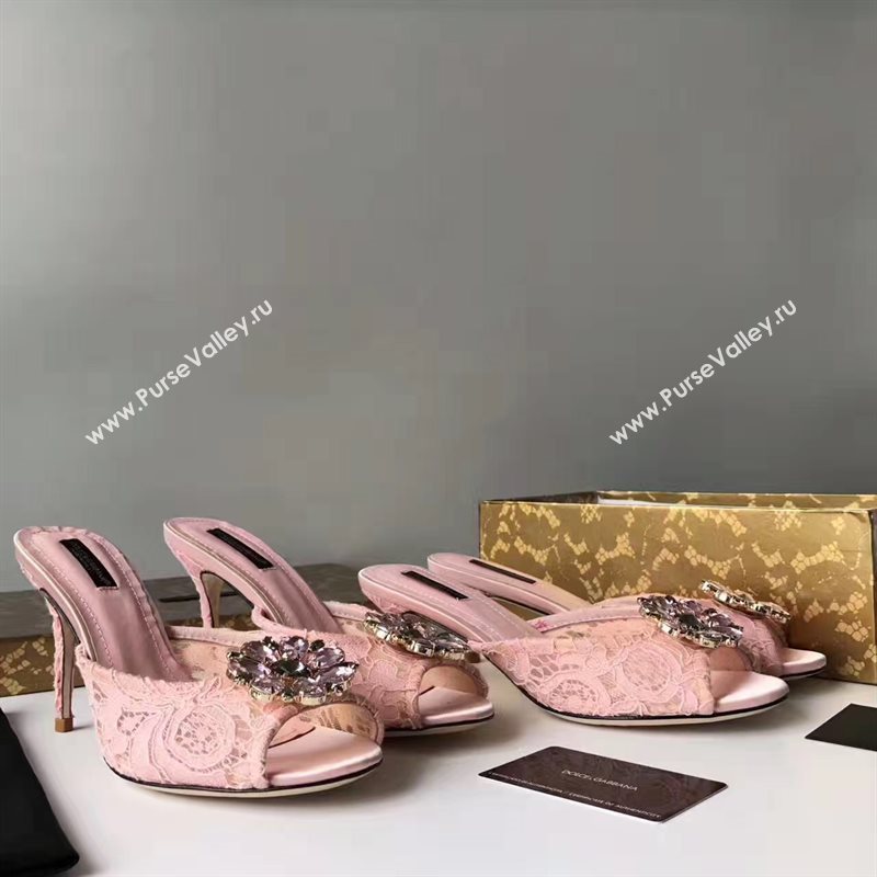 Dolce Gabbana D&G heels pink shoes 4053