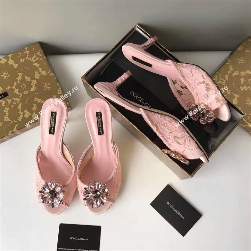 Dolce Gabbana D&G heels pink shoes 4053