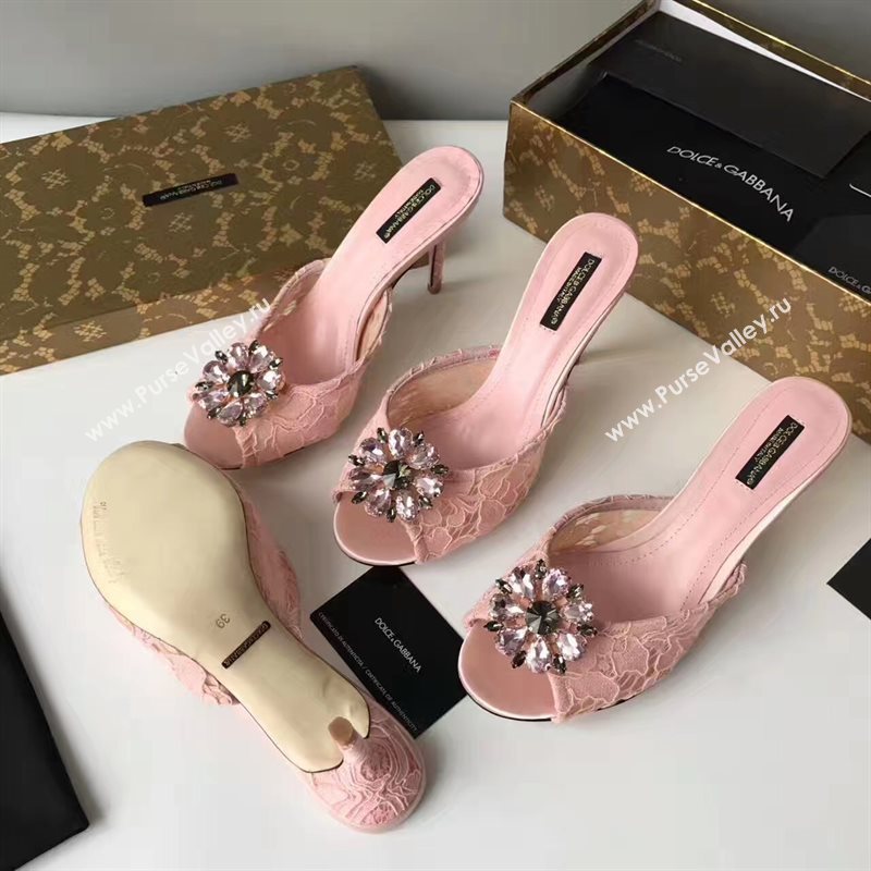 Dolce Gabbana D&G heels pink shoes 4053