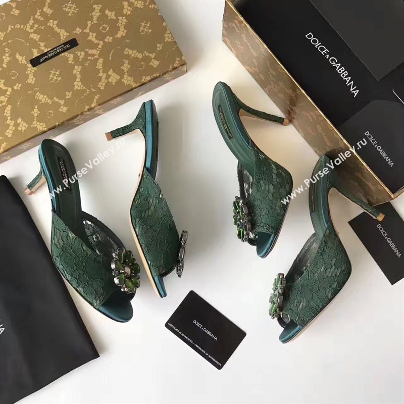 Dolce Gabbana D&G heels green shoes 4057