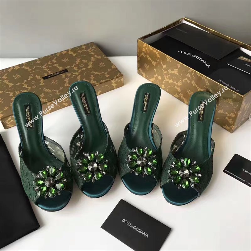 Dolce Gabbana D&G heels green shoes 4057