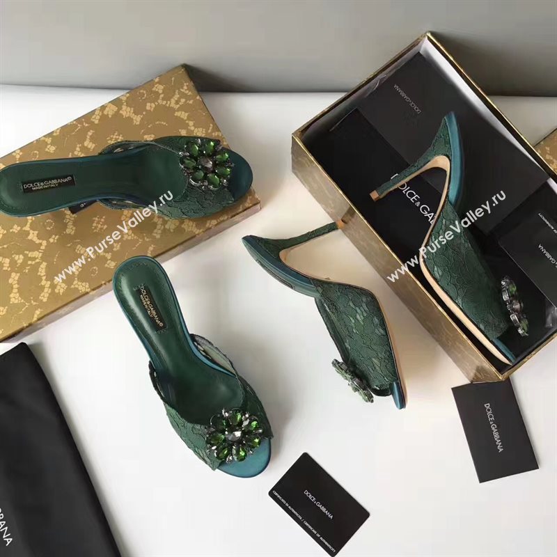 Dolce Gabbana D&G heels green shoes 4057