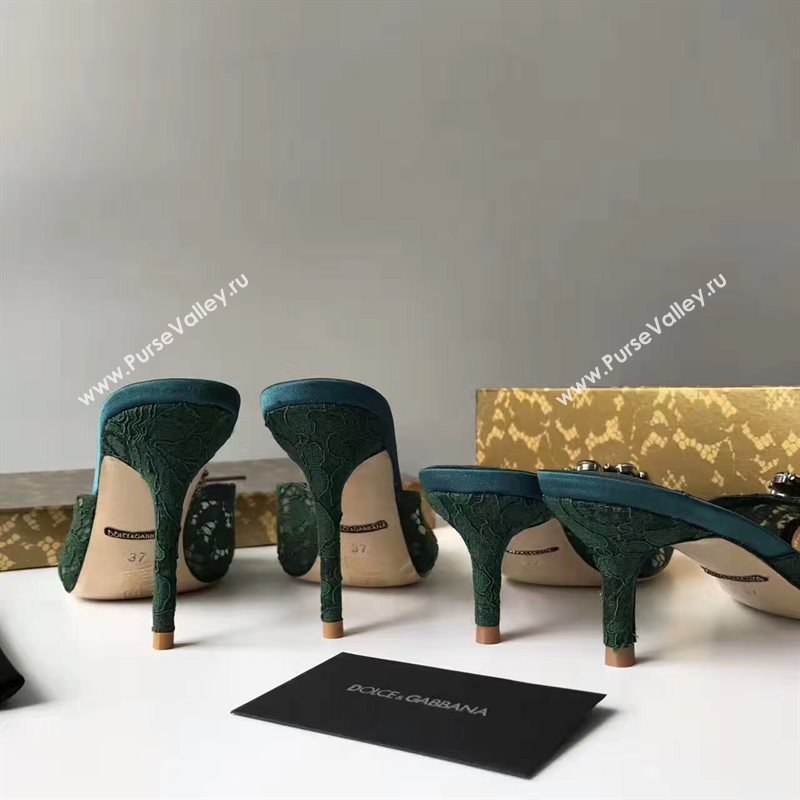 Dolce Gabbana D&G heels green shoes 4057