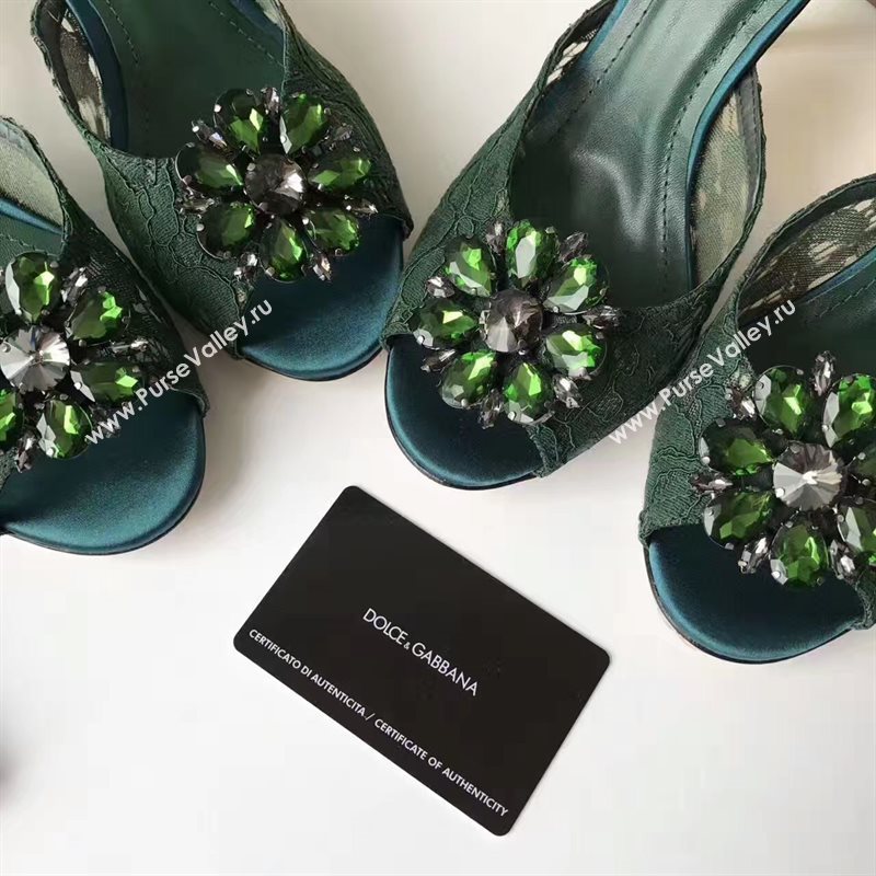 Dolce Gabbana D&G heels green shoes 4057