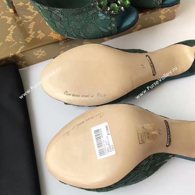 Dolce Gabbana D&G heels green shoes 4057