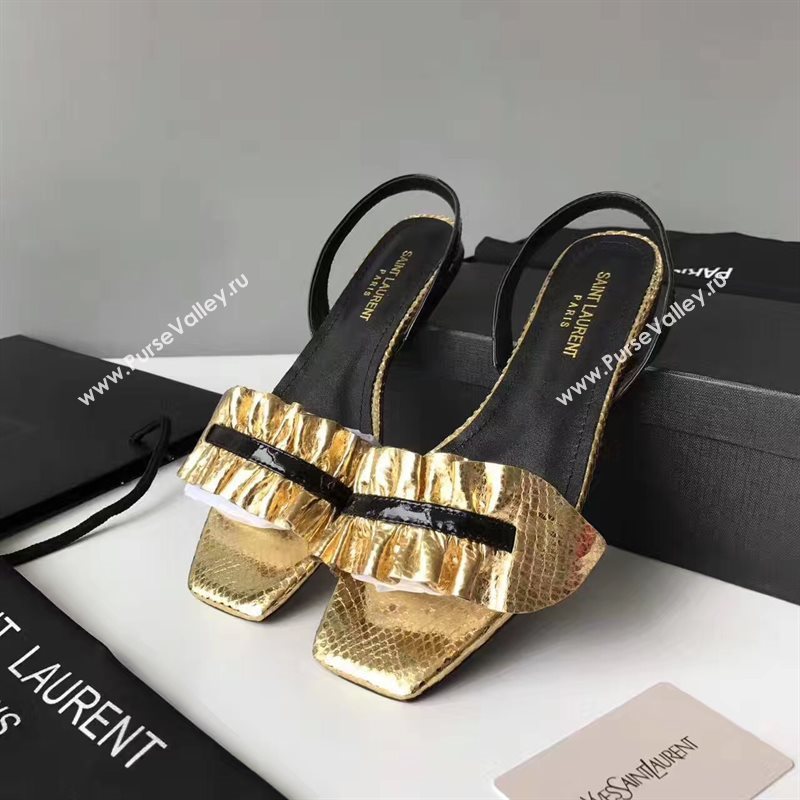 YSL flats gold sandals shoes 4059