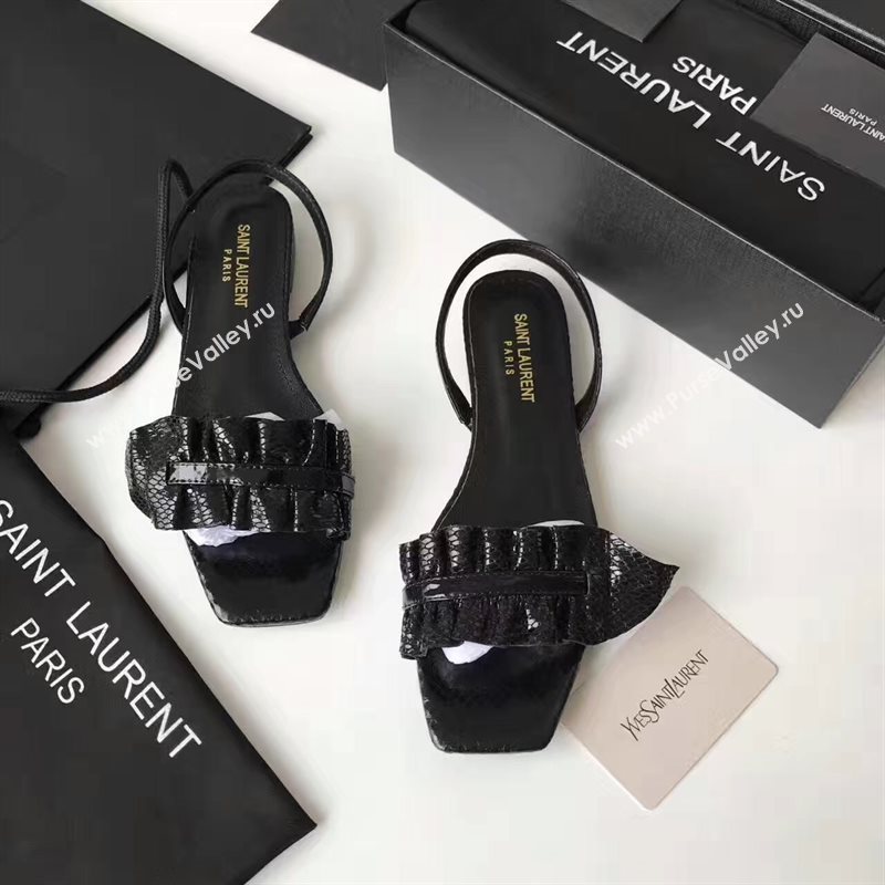 YSL flats black sandals shoes 4060