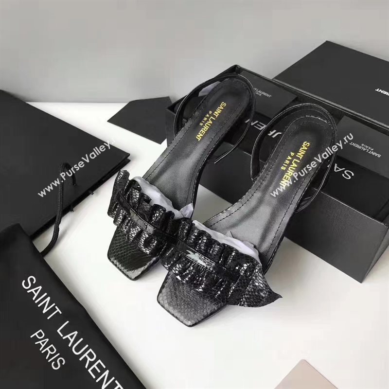 YSL flats black sandals shoes 4060