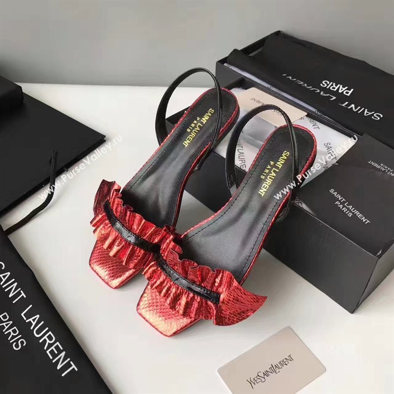 YSL flats red sandals shoes 4061