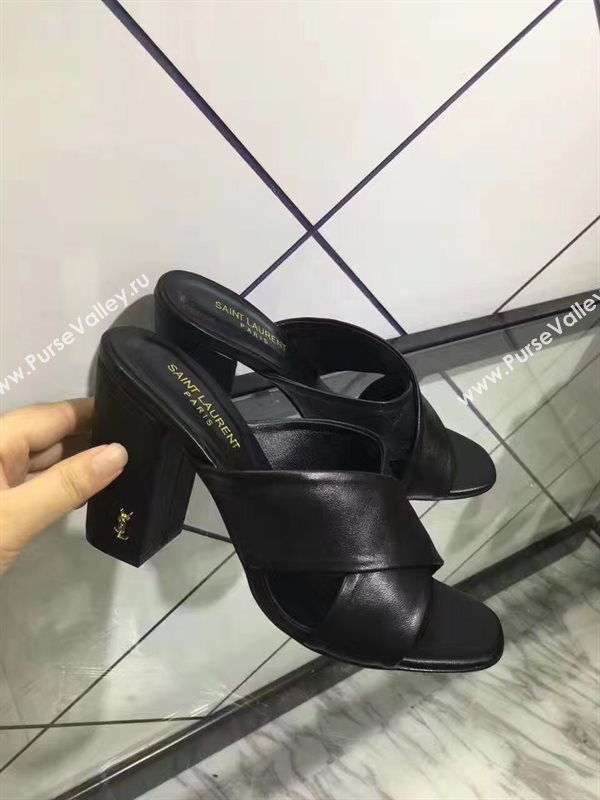 YSL heels black sandals shoes 4064