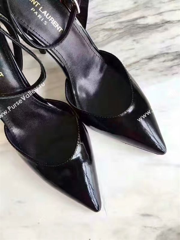 YSL heels sandals black paint shoes 4066