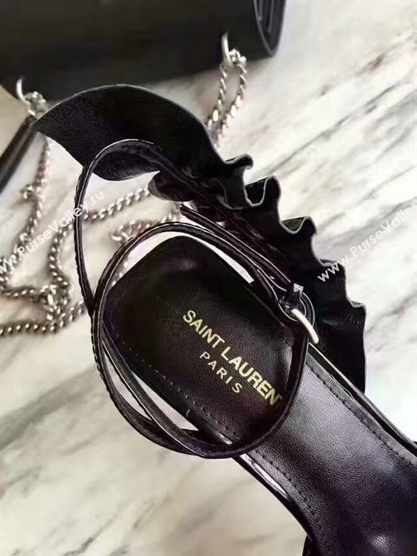 YSL heels sandals black paint shoes 4066